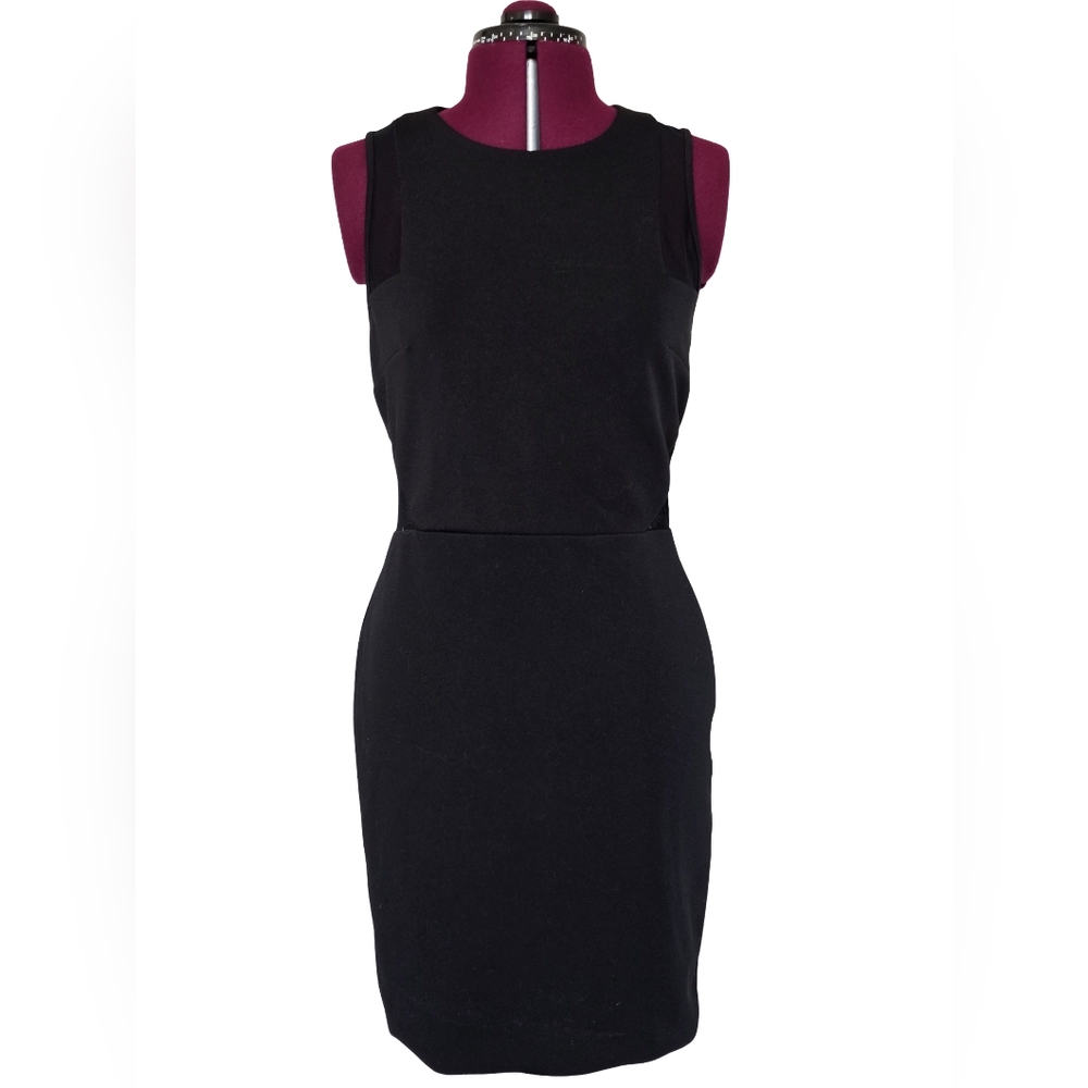 Vintage Y2K Express Black Mesh Panel Mini Dress Size 10 Cocktail Party Night Out